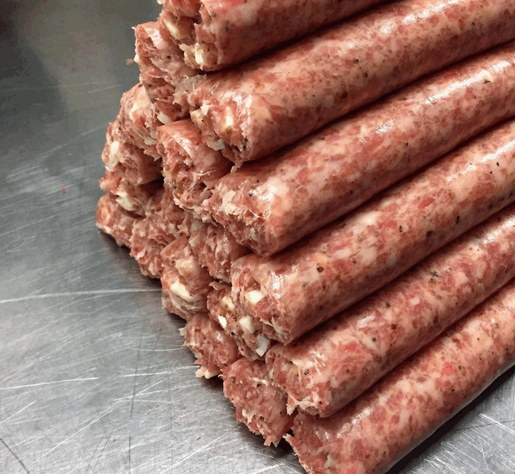 Tower of Swiss Mushroom Brats